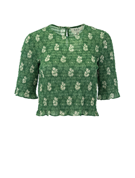 Sea NY Mable Cambric S/SLV Smocked Top | Garmentory