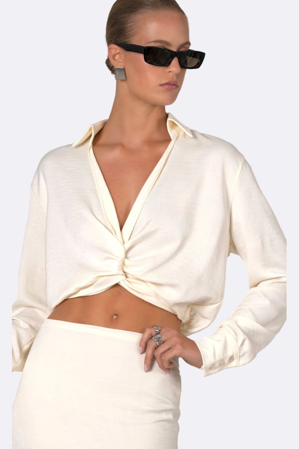 Nonchalant Label Liliane Crop Top - Vanilla