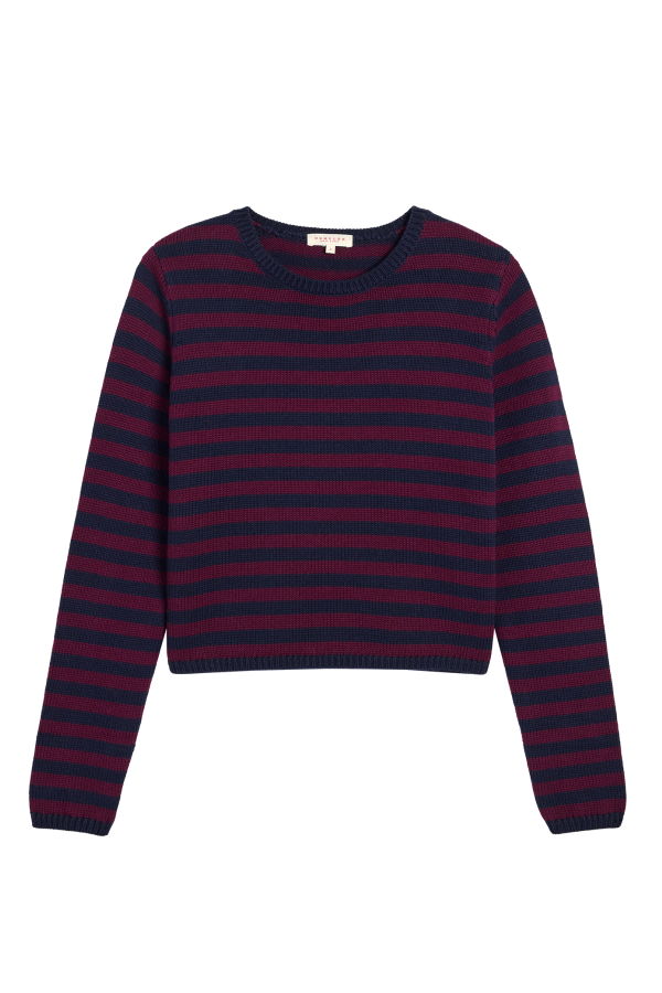 DEMYLEE Melina Stripe Cotton Cashmere Sweater