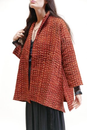 Neeru Kumar Quilted Swing Jacket - Rust Neeru Kumar Quilted Swing Jacket - Rust