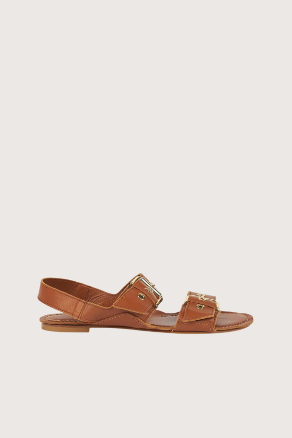 Jamie Haller The Double Buckle Sandal - Cognac