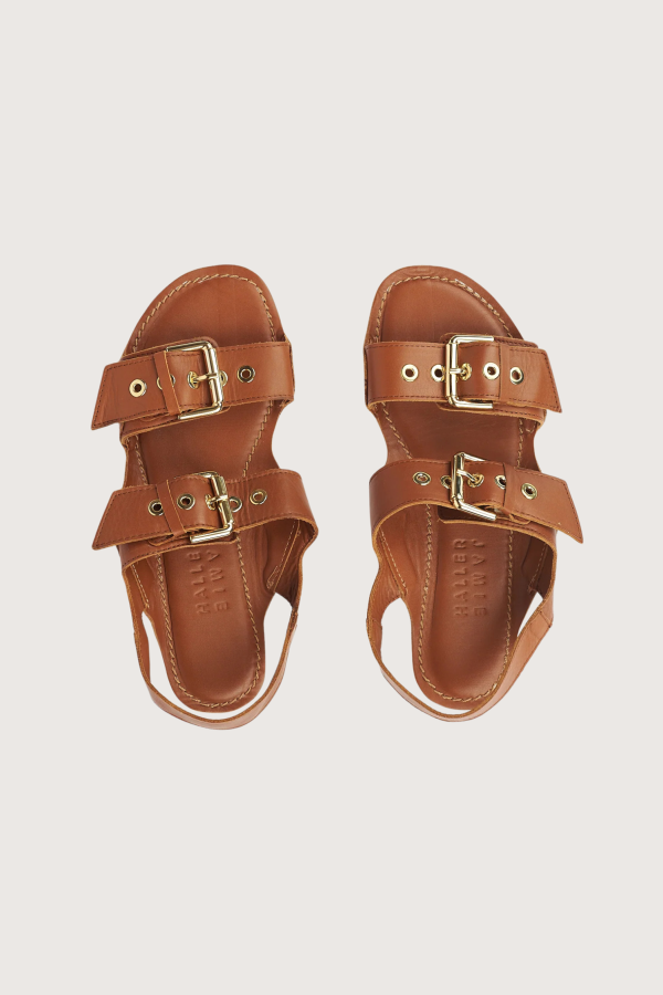 Jamie Haller The Double Buckle Sandal - Cognac