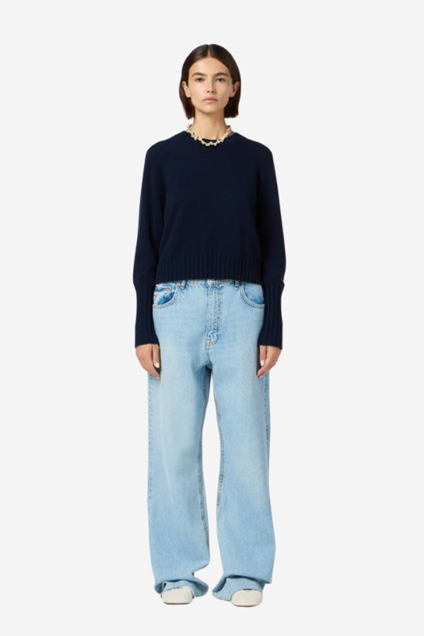 Guest in Residence Shrunken Crew Sweater - Midnight