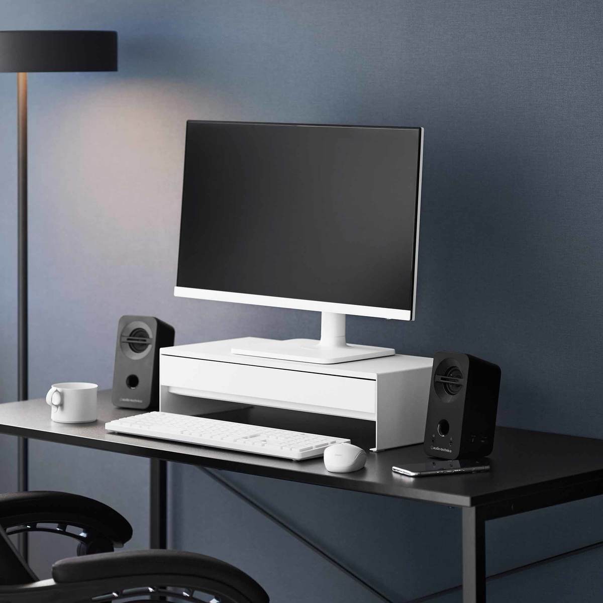 Yamazaki Home Monitor Stand with Drawer Desk Organizer - Image 2 of 14