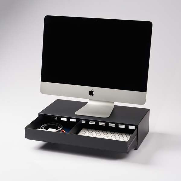 Yamazaki Home Monitor Stand with Drawer Desk Organizer