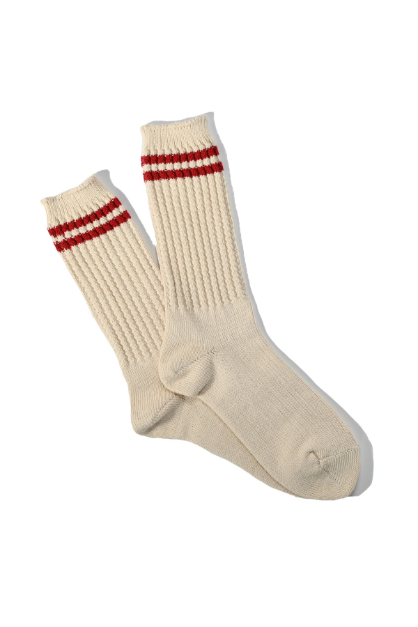 Anonymous Ism OC 2Line Pique Rib Crew Sock - Red