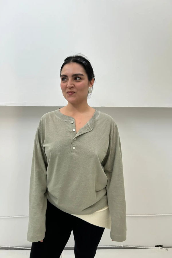 Merge Bay Hemp Henley Top - Sage