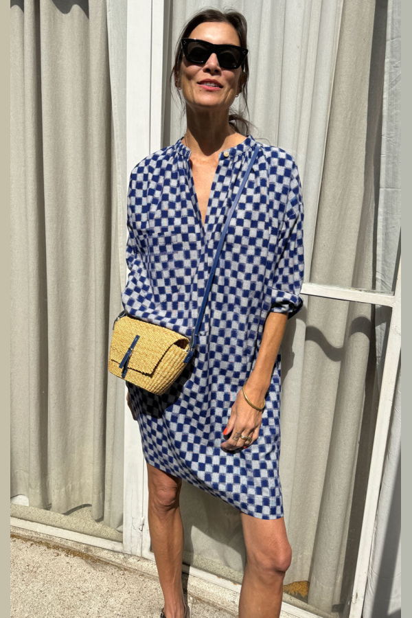 Two Checkerboard Ikat Tunic