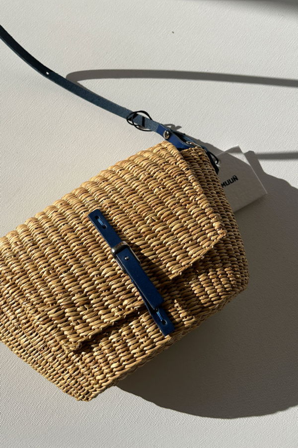 Muun Straw Bag - Natural/Blue