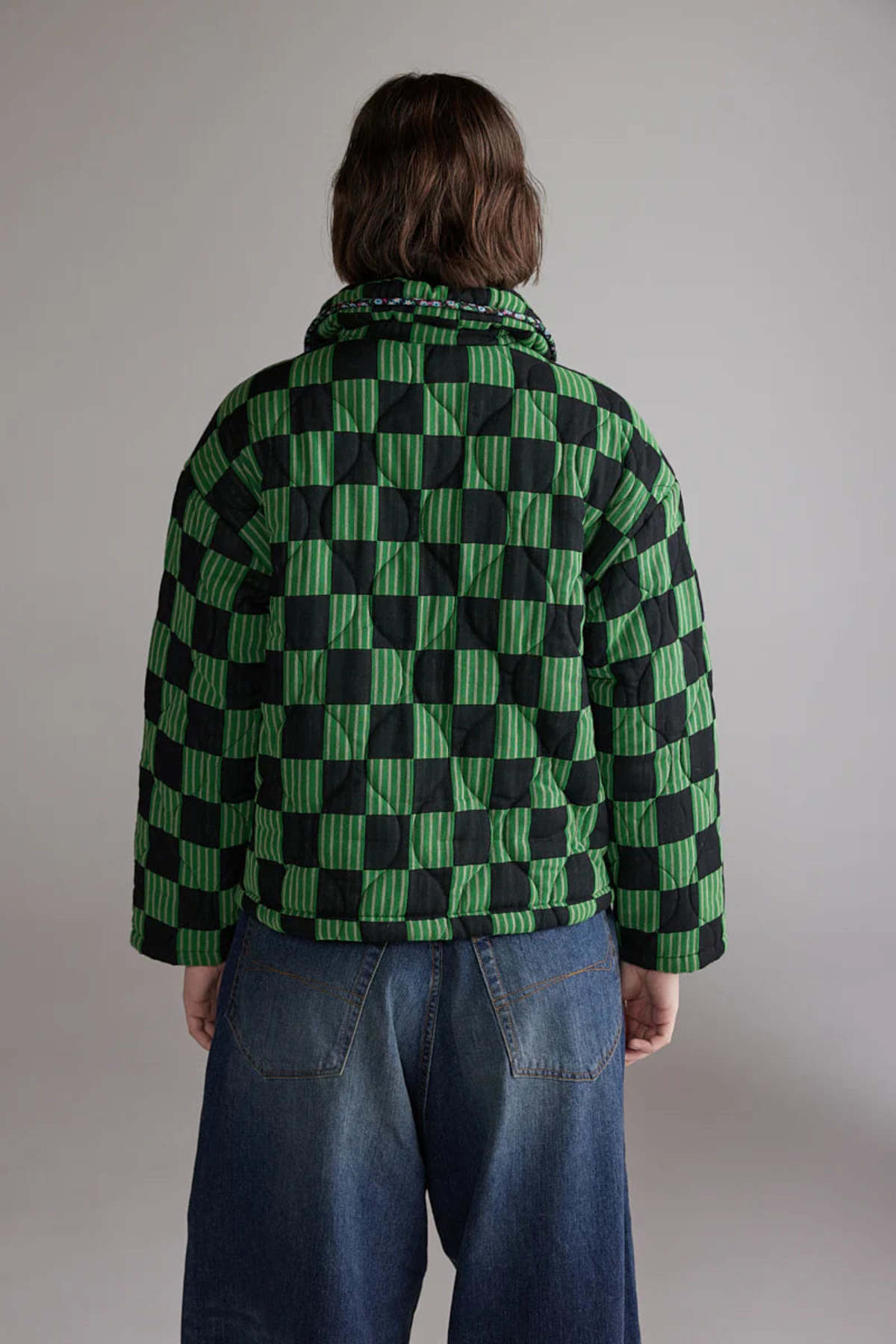 amente Round Collar Reversible Quilt Jacket - Image 4 of 6