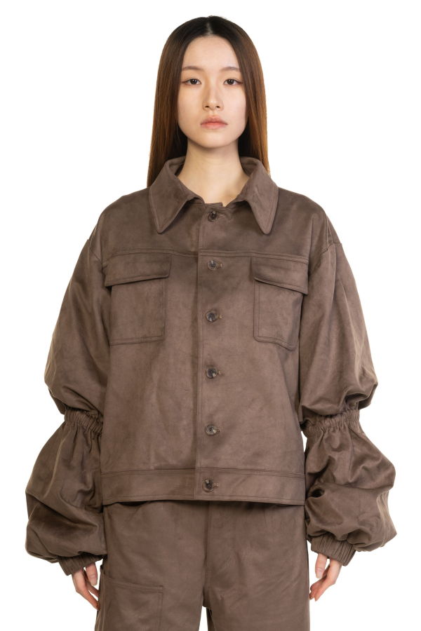 swaying/knit Lantern Sleeve Jacket