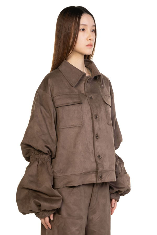 swaying/knit Lantern Sleeve Jacket