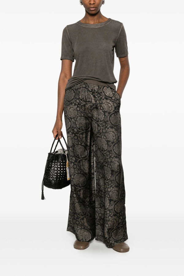 Uma Wang Floral Print Pansy Pants