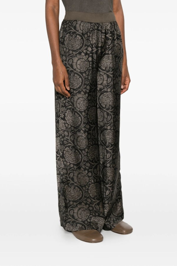 Uma Wang Floral Print Pansy Pants