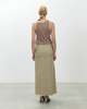 Alysi Linen Midi Skirt - Khaki - Thumbnail 3