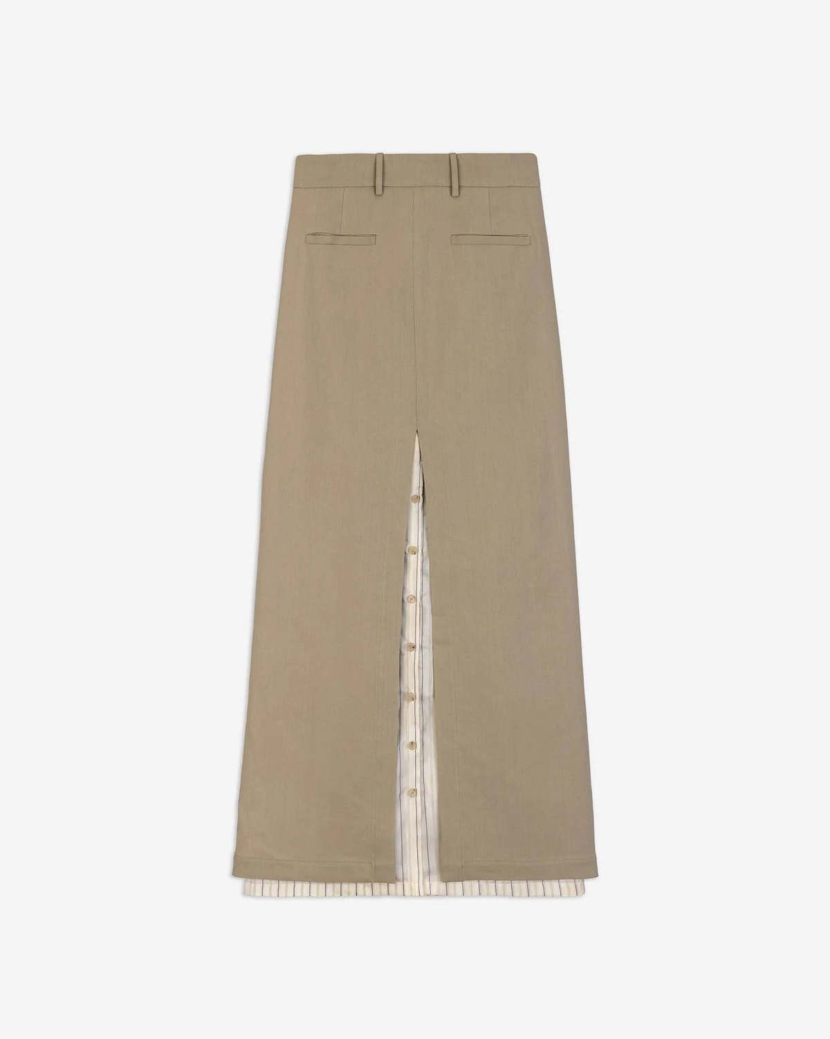 Alysi Linen Midi Skirt - Khaki - Image 6 of 6