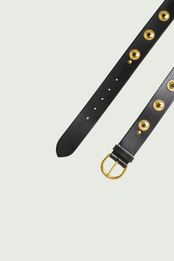 Cotélac Leather Belt With Cabochons