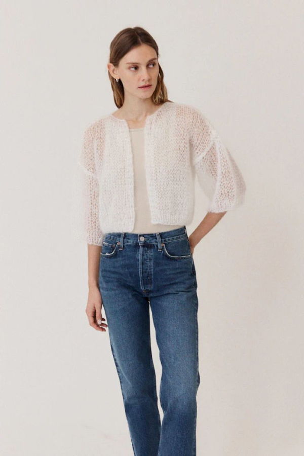 Maiami Mohair Short Sleeve Bomber Cardigan