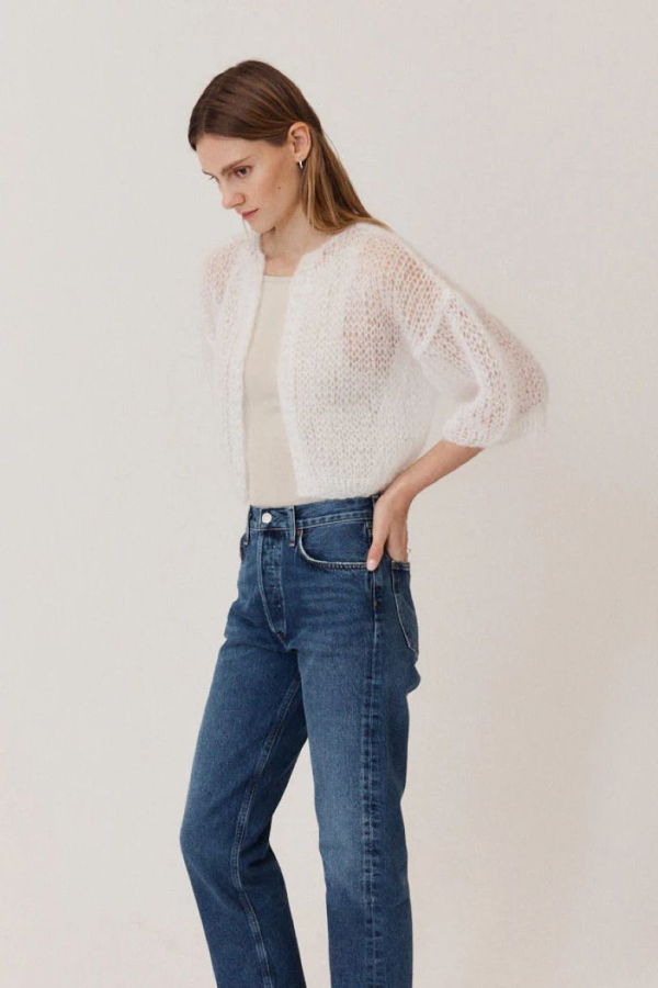 Maiami Mohair Short Sleeve Bomber Cardigan