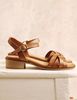 PENELOPE CHILVERS Heeled Shepherdess Leather Sandal - Tan - Thumbnail 4