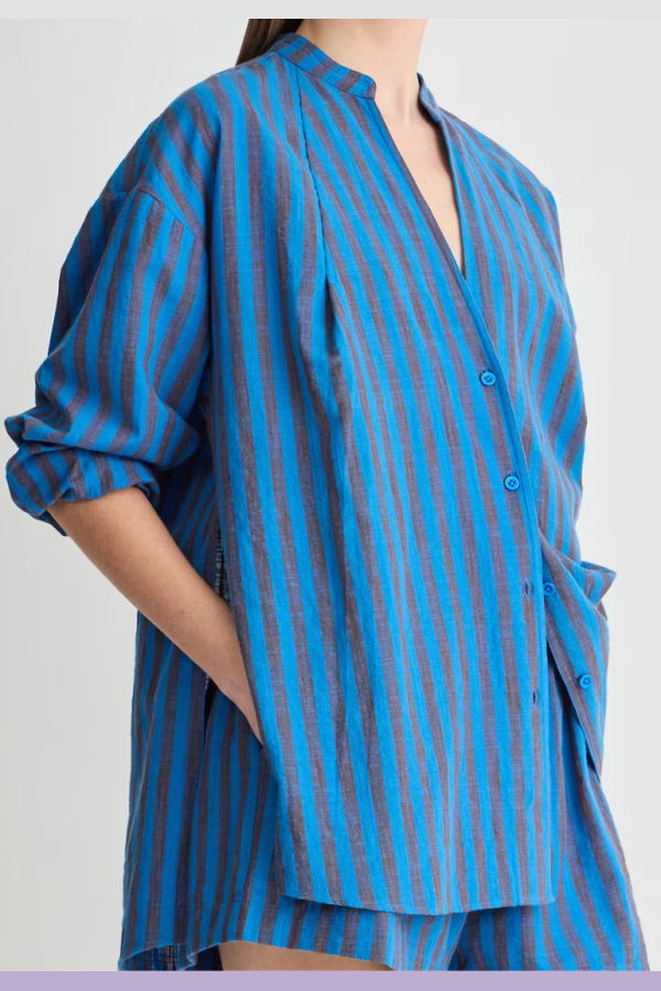 Apiece Apart Gustava Button Up Shirt - Blue Pond