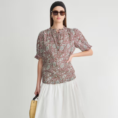 Sea NY Mable Cambric S/SLV Smocked Top | Garmentory