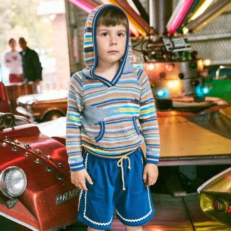 Kids Misha & Puff Popcorn Zip Cardigan - Prime Confetti Cream