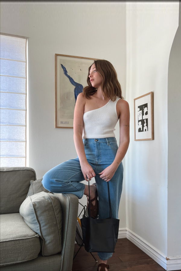 Mijeong Park One Shoulder Rib Top