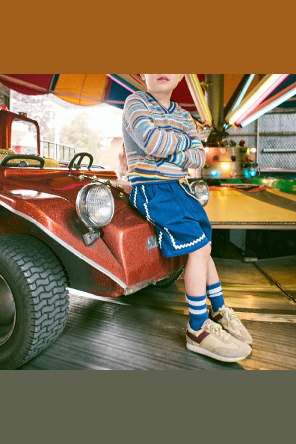 KIDS Misha & Puff RickRack Camp Short - Blue Ribbon