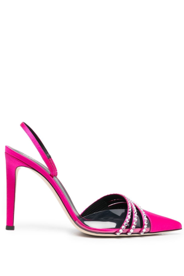 Giuseppe Zanotti Leather Crystals Mules Pumps - Fuchsia