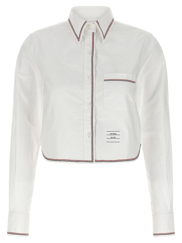 thom browne RWB Crop Tape Shirt - White