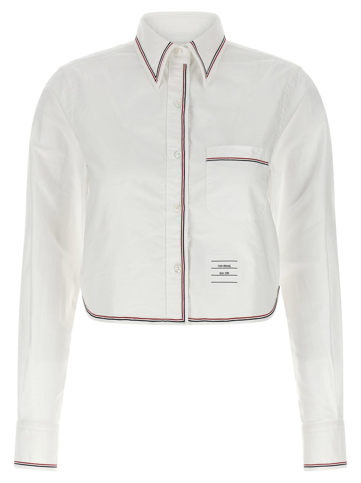 thom browne RWB Crop Tape Shirt - White - Image 1 of 4