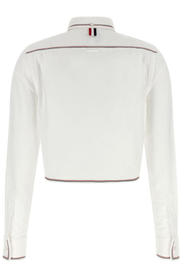 thom browne RWB Crop Tape Shirt - White