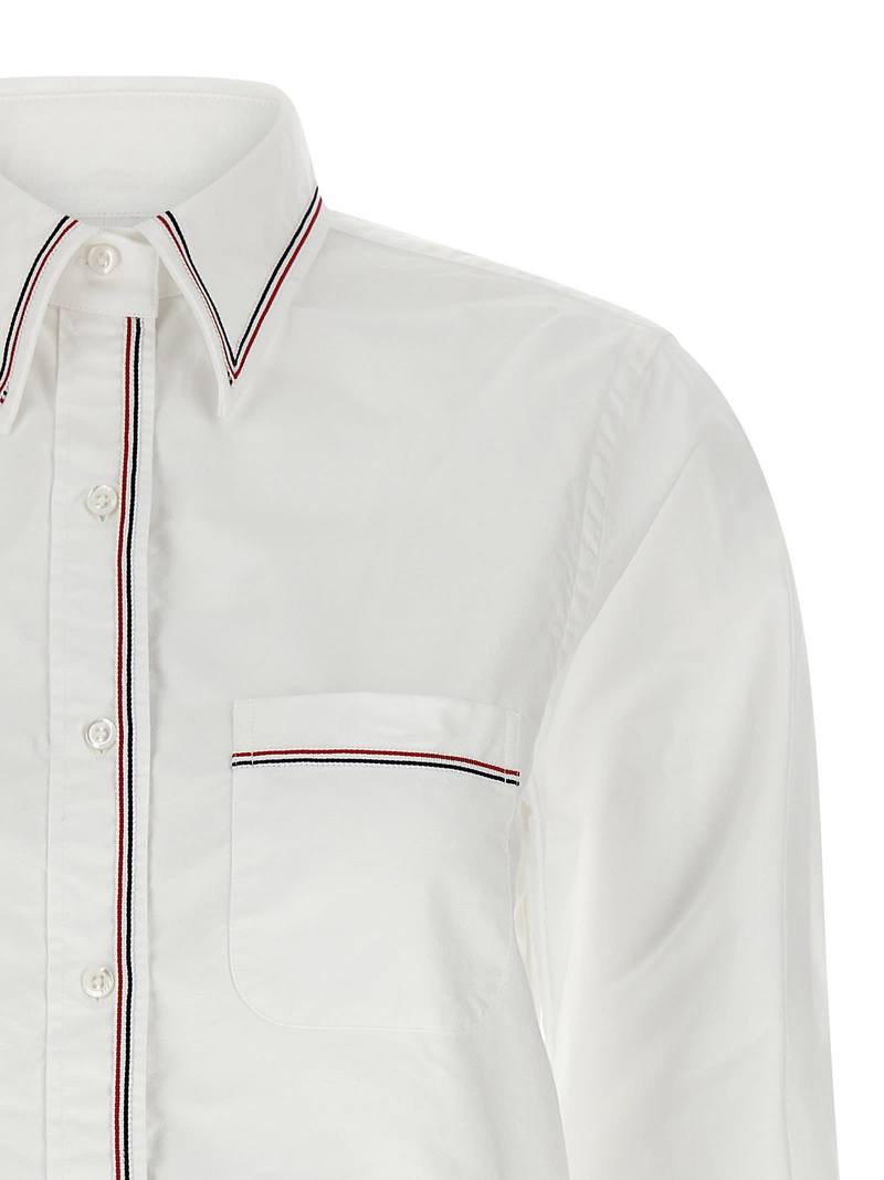 thom browne RWB Crop Tape Shirt - White