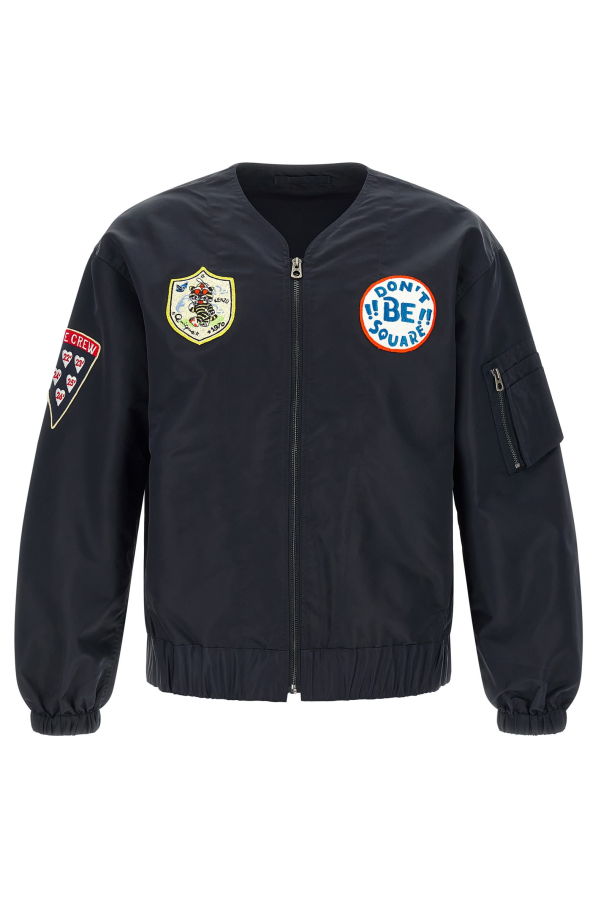 Kenzo Badges Collarless Bomber Jacket - Blue