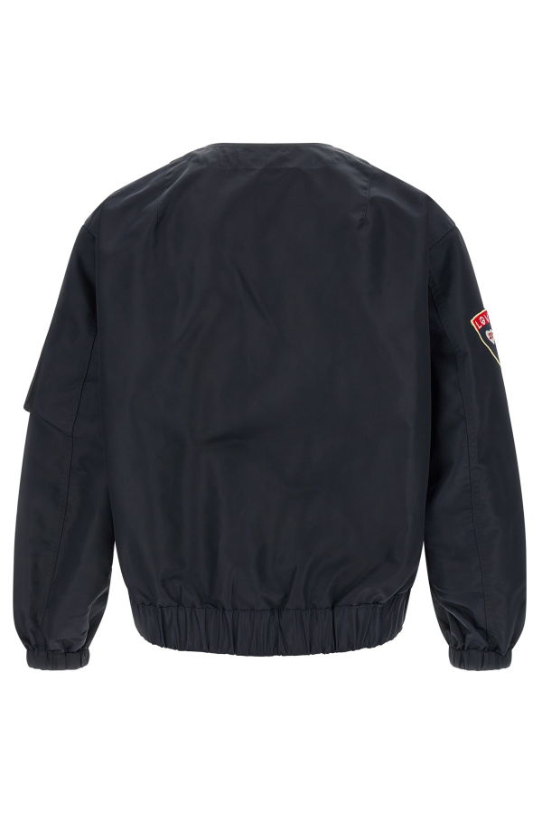 Kenzo Badges Collarless Bomber Jacket - Blue