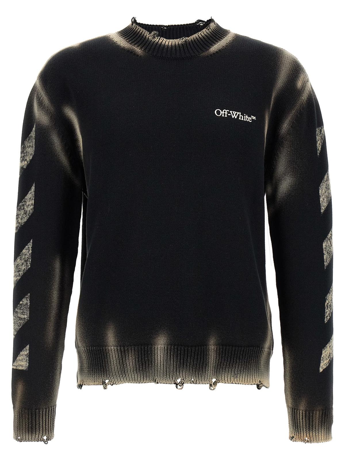 Off-White Diag Arr Corrosion Sweater - Black - Image 1 of 4
