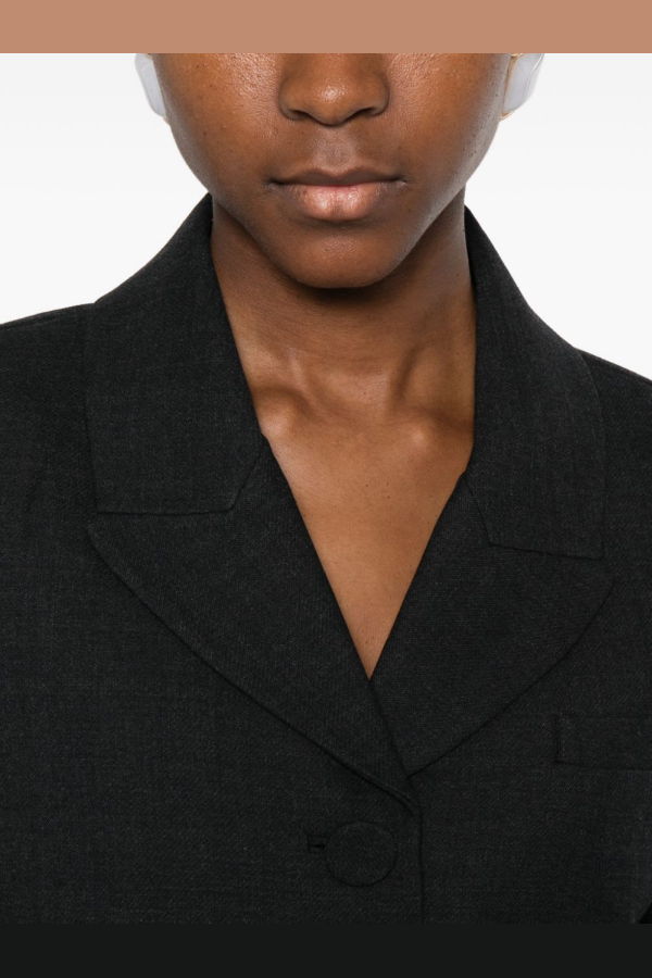 Self-Portrait Wool Jacket Blazer - Gray