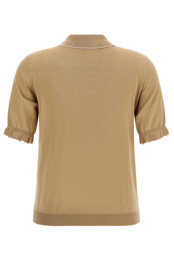Fabiana Filippi Cotton Silk Polo Shirt - Beige