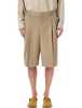 Ami Alexandre Mattiussi Ami Paris Cotton Wide Bermuda Shorts - Beige - Thumbnail 1