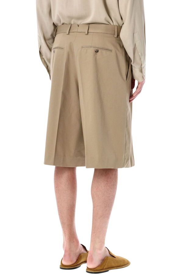 Ami Alexandre Mattiussi Ami Paris Cotton Wide Bermuda Shorts - Beige