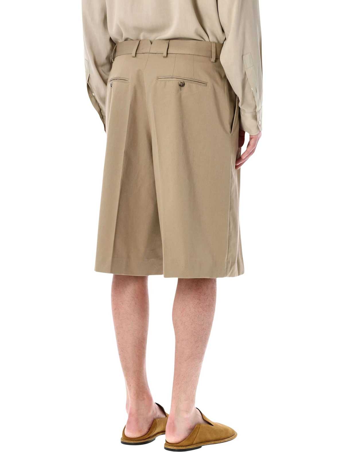 Ami Alexandre Mattiussi Ami Paris Cotton Wide Bermuda Shorts - Beige - Image 2 of 3