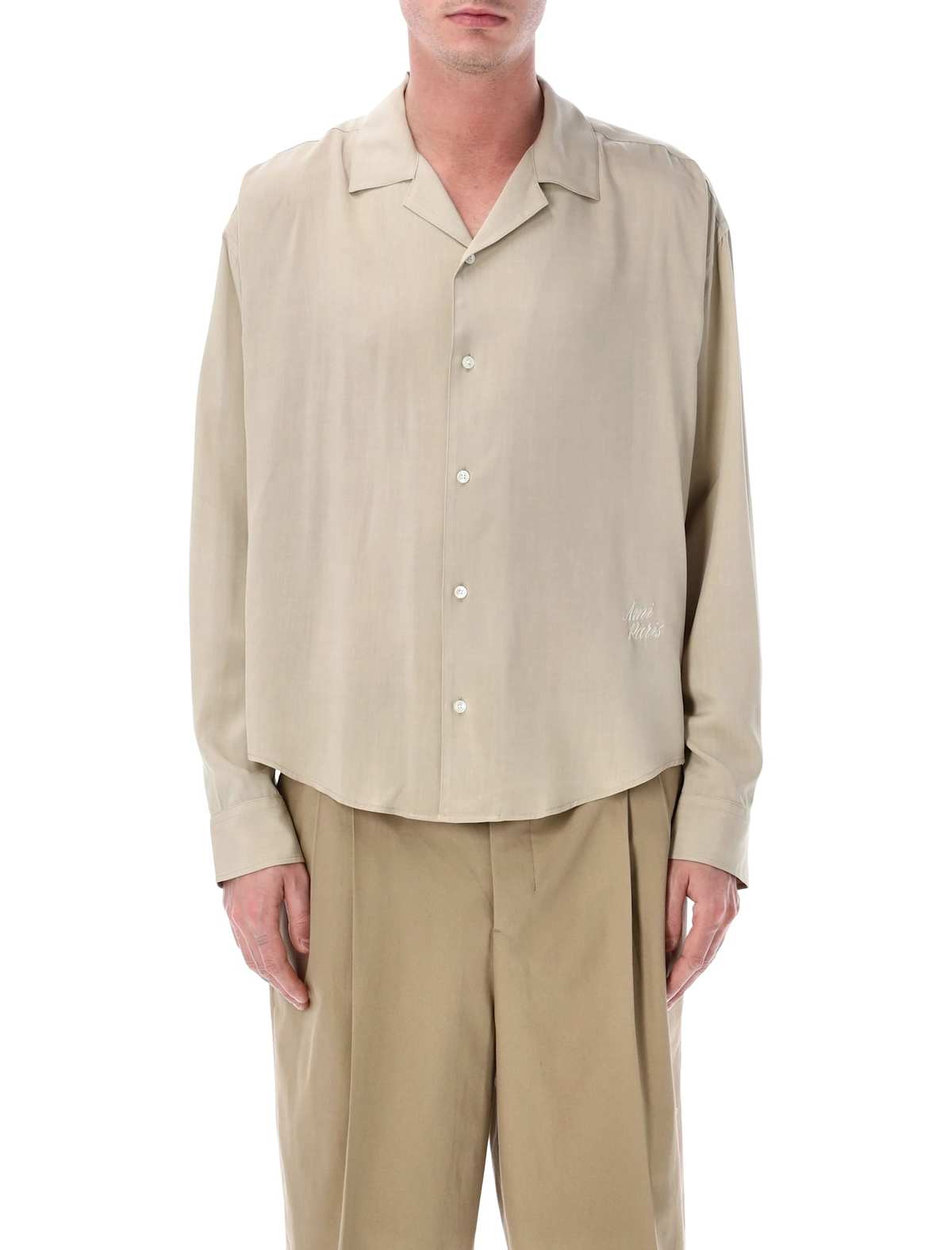 Ami Alexandre Mattiussi Ami Paris Viscose Shirt - Caffe Cream - Image 1 of 3