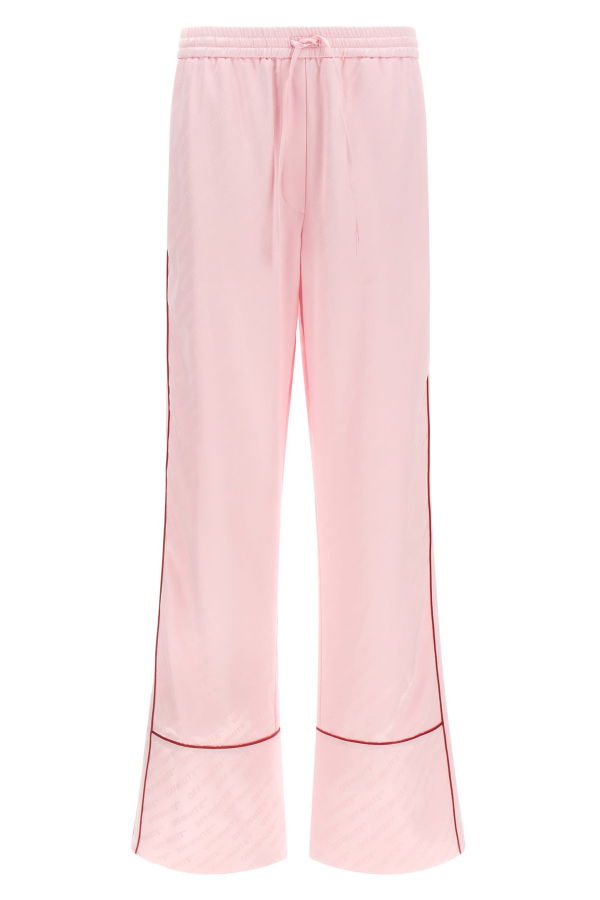 Off-White Jacquard Satin Pajama Pants - Pink