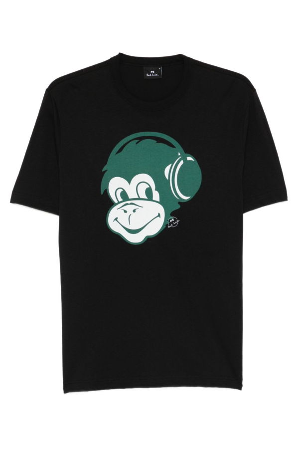 PAUL SMITH PS by Paul Smith Monkey Headphone Cotton T-Shirt - Black