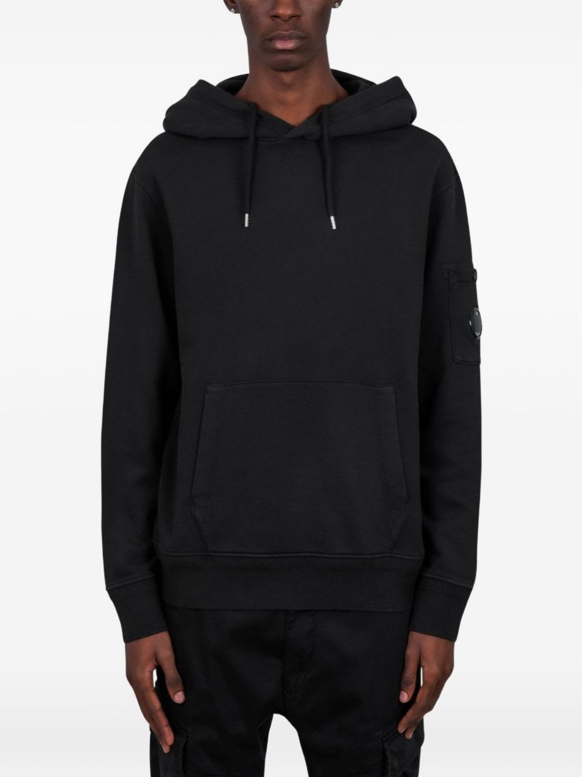 C.P. Company Cotton Hoodie - Black - Image 1 of 4