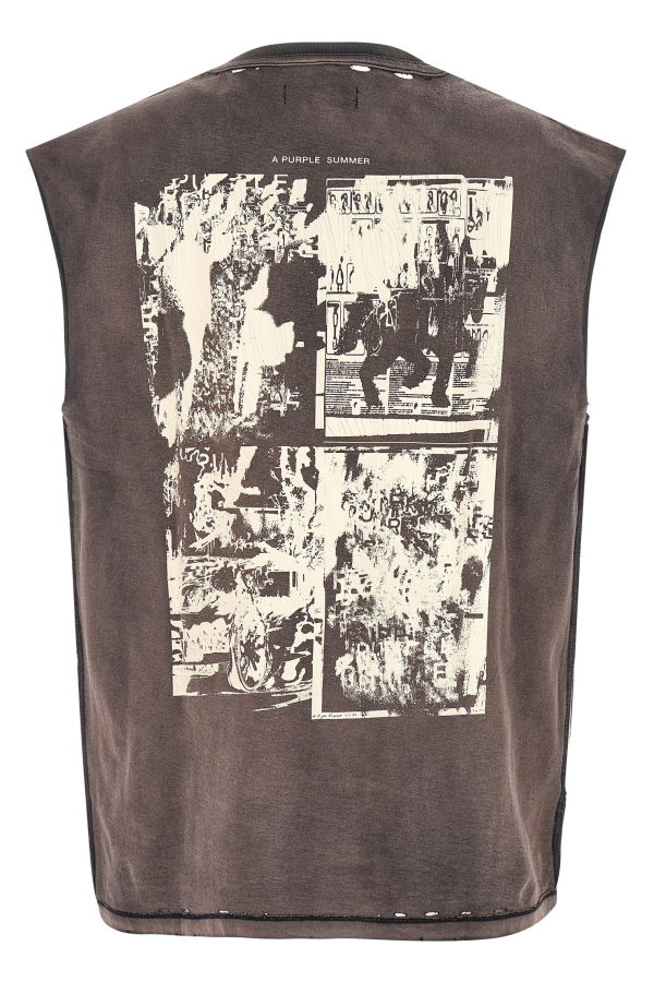 PURPLE Worn Gothic Tank Top - Black