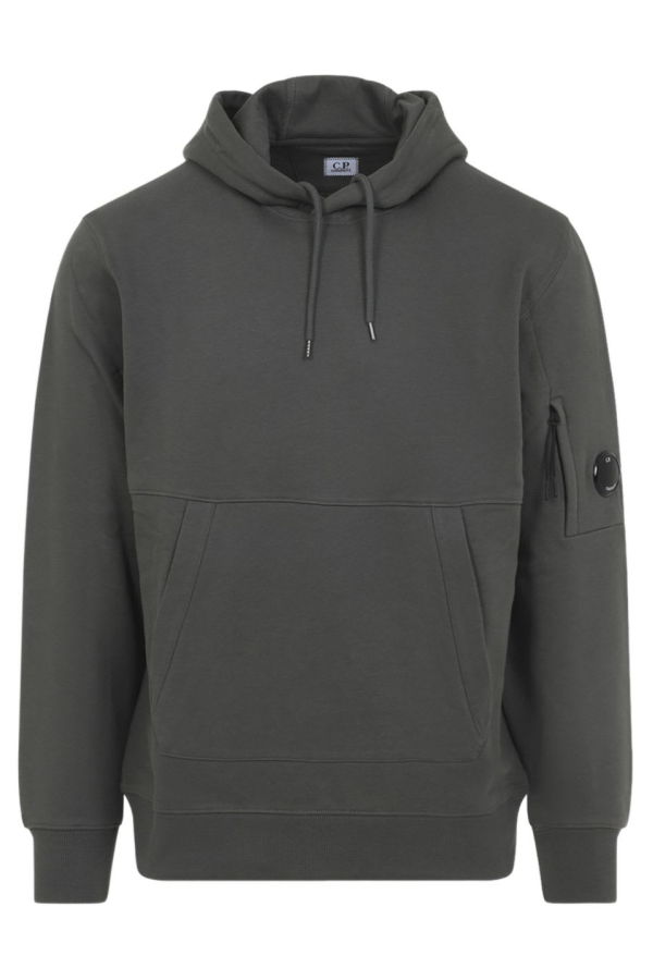 C.P. Company Logo Cotton Hoodie - Gray