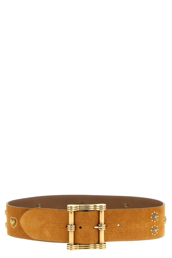 Etro Suede Studded Belt - Brown