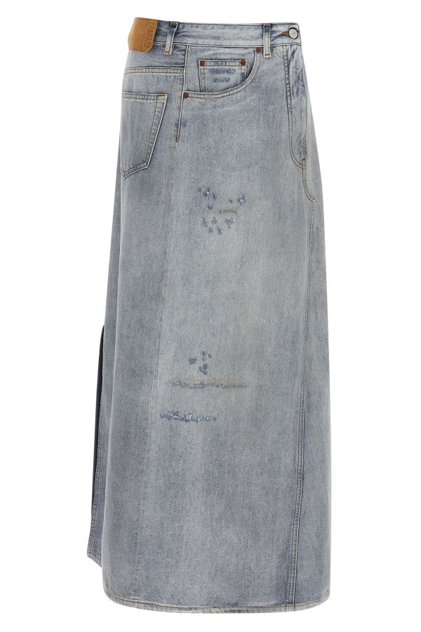MM6 Maison Margiela Asymmetrical Construction Skirt - Light Blue